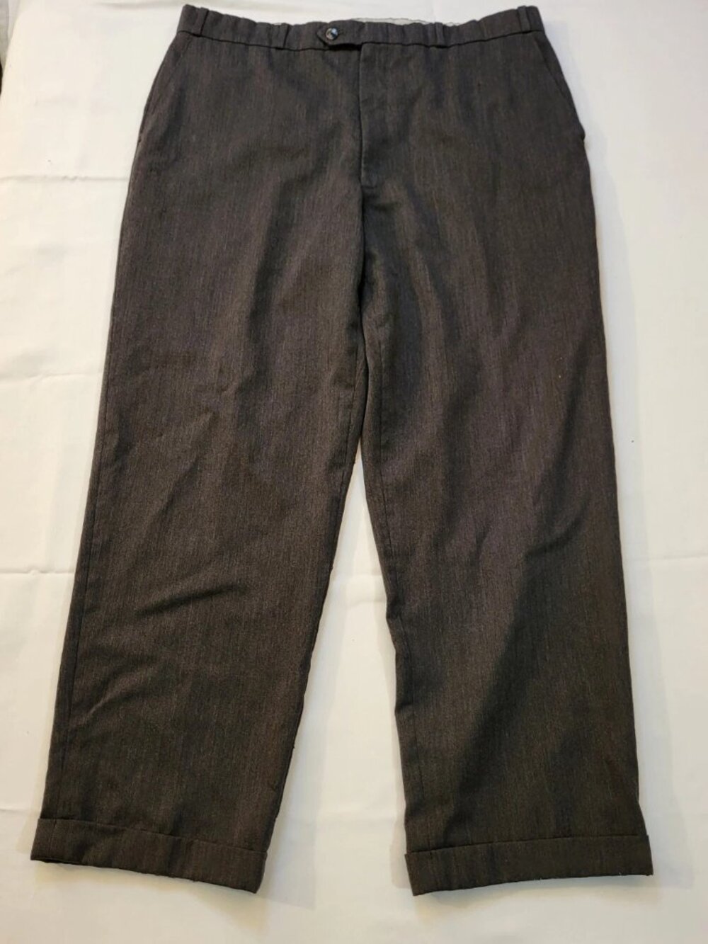 Oscar de la Renta Menswear Gray Dress Pants Cuffed Trousers Men's